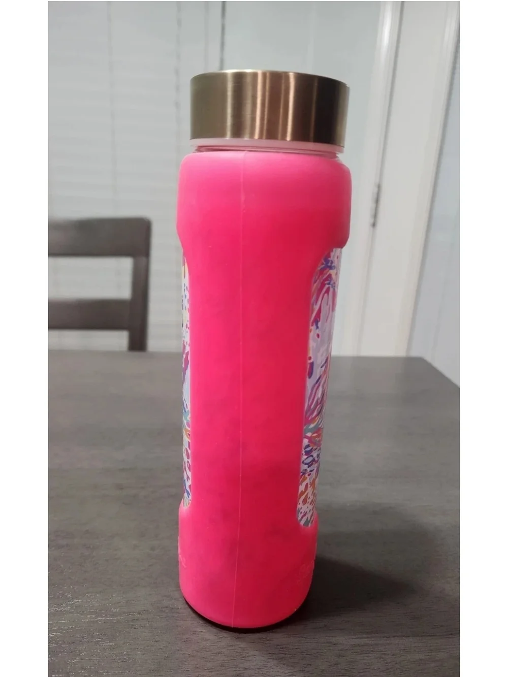 Lilly Pulitzer SUNKEN TREASURE Dragonfruit WATER BOTTLE Glass Reusable